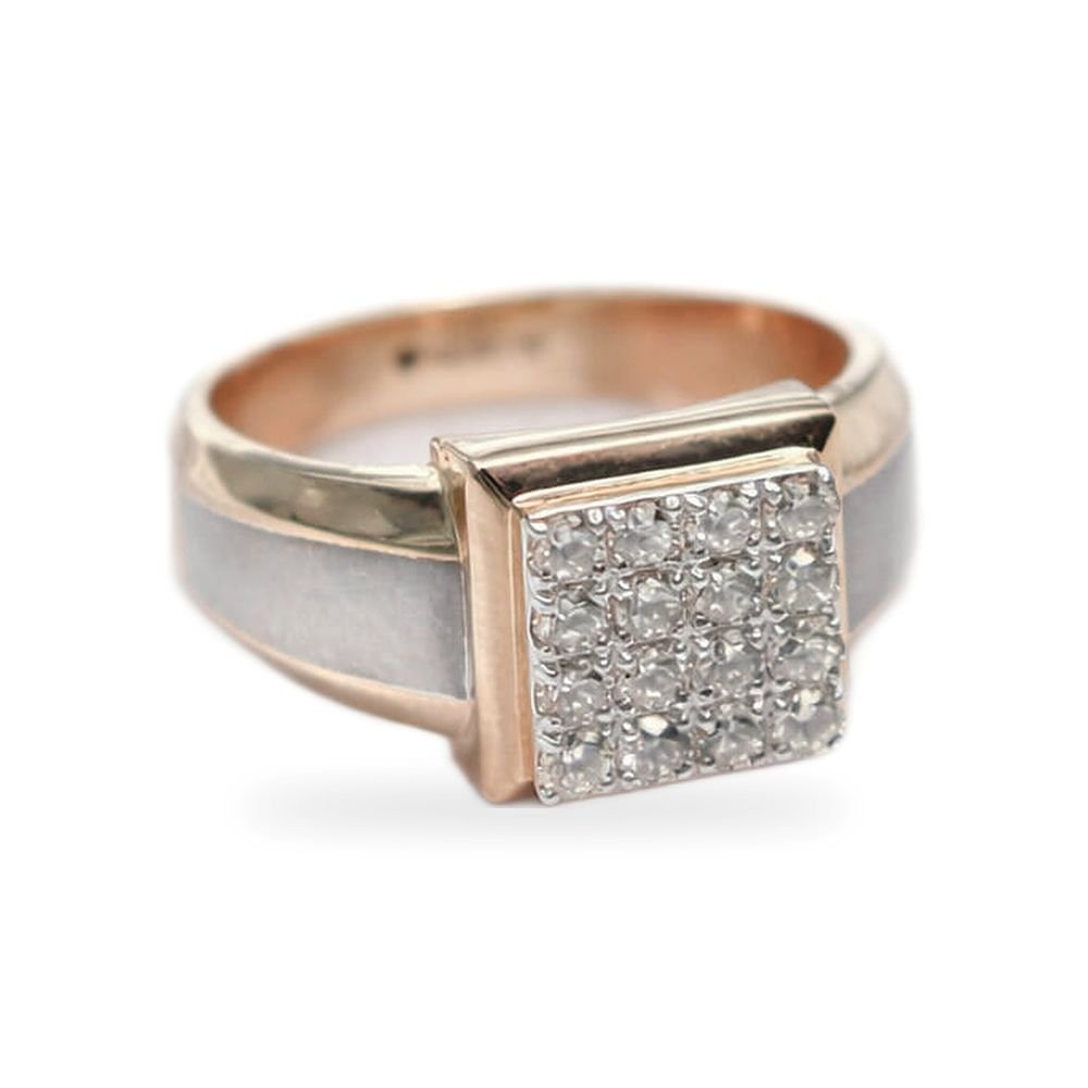 Pavé Signet, Rose & White Gold