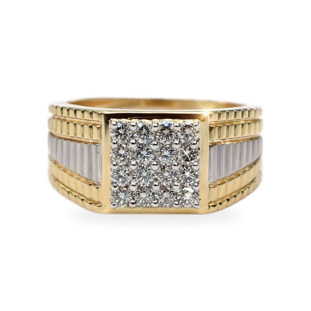 Striped Pavé Signet