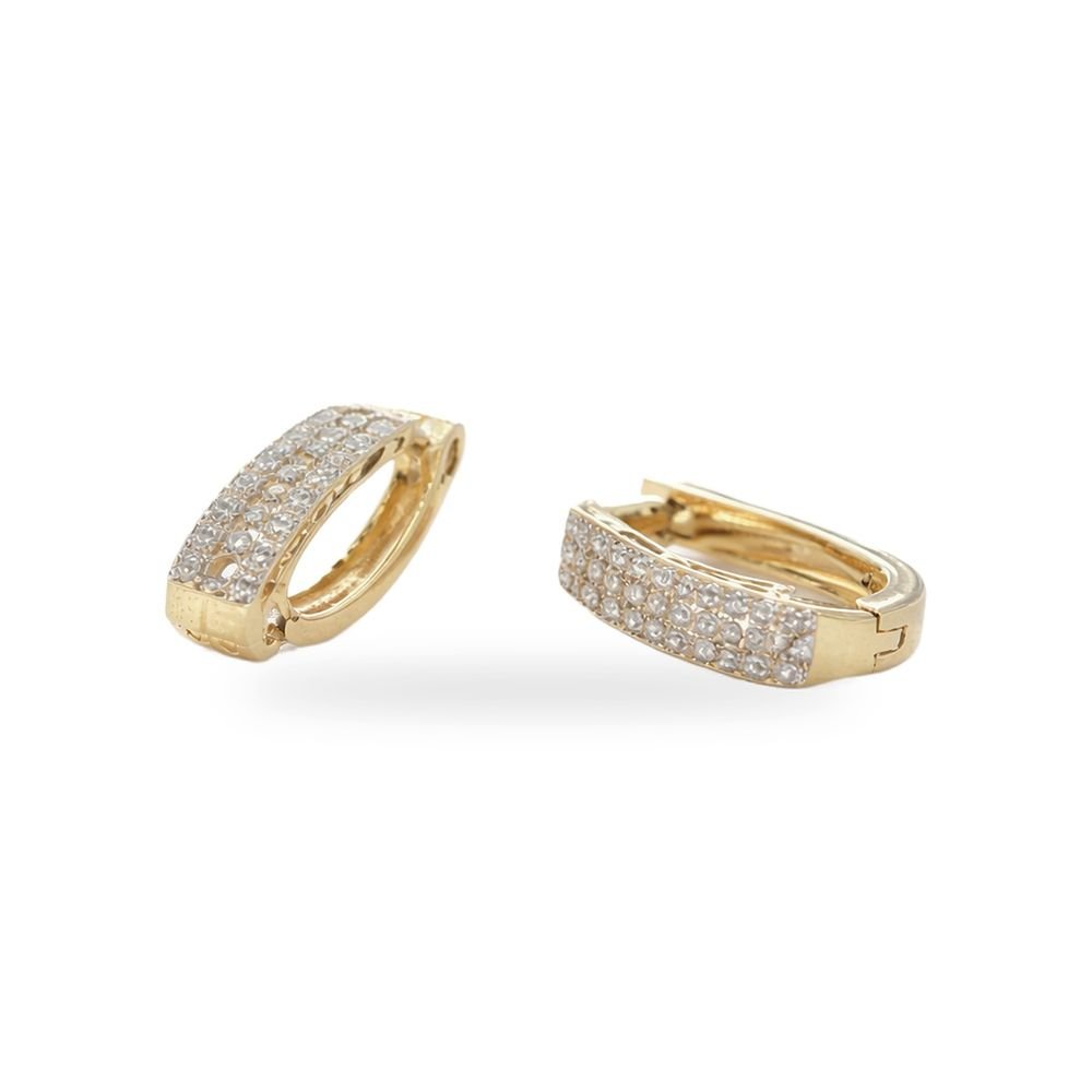 Yellow Gold Pavé Hoops