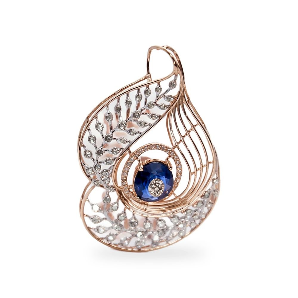 Sapphire Swirl Pendant Set