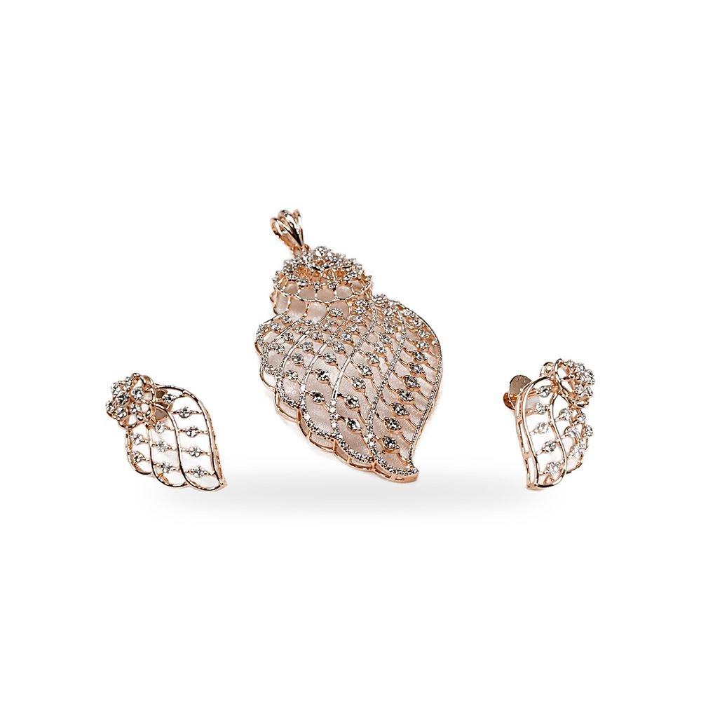 Lattice Leaf Pendant Set